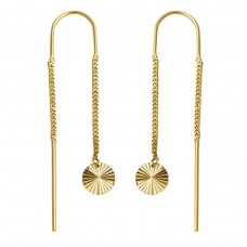 Işıltılı 14 Ayar Altın Zincir Küpe KP081