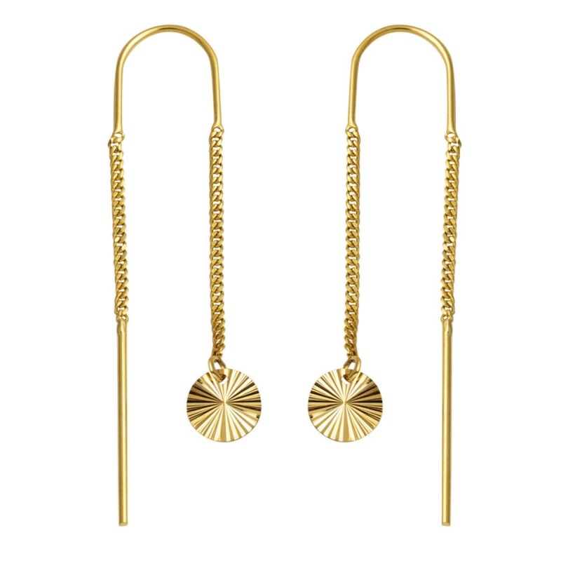 Işıltılı 14 Ayar Altın Zincir Küpe KP081 Işıltılı 14 Ayar Altın Zincir Küpe KP081