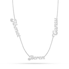 14 Ayar Altın Üçlü İsim Kolye - AD6