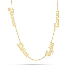 14 Ayar Altın Dört İsim Kolye - AD9