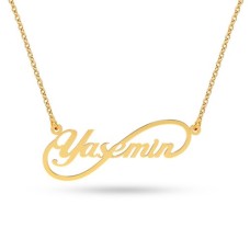 14 Ayar Altın Sonsuzluk İsim Kolye - AD17