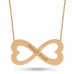 14 Ayar Altın Kalpli Sonsuzluk İsim Kolye - AD22