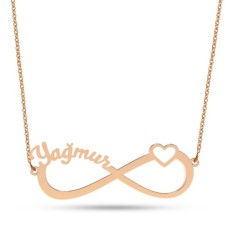 14 Ayar Altın Kalp Sonsuzluk İsim Kolye - AD29