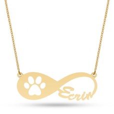 14 Ayar Altın Pati İsim Kolye - AD36