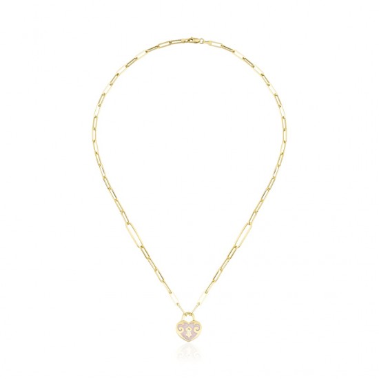 Kalp Kilit Uçlu Kolye ZKU071