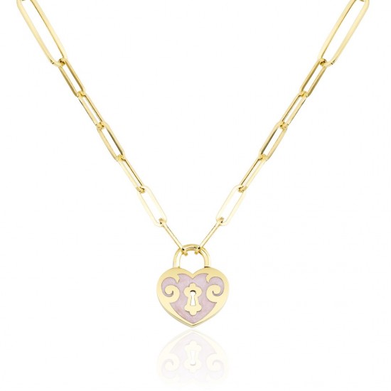 Kalp Kilit Uçlu Kolye ZKU071