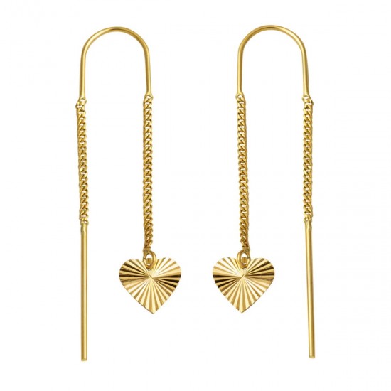 Kalpli Işıltılı Zincir Küpe KP086 Kalpli Işıltılı Zincir Küpe KP086