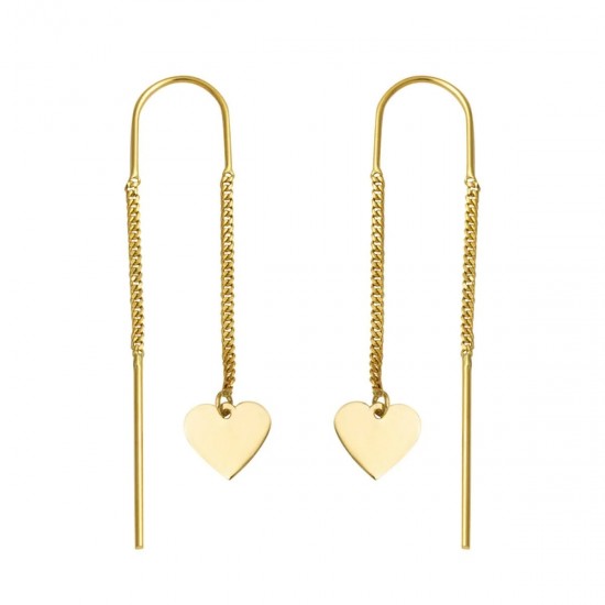 Kalpli 14 Ayar Altın Zincir Küpe KP087