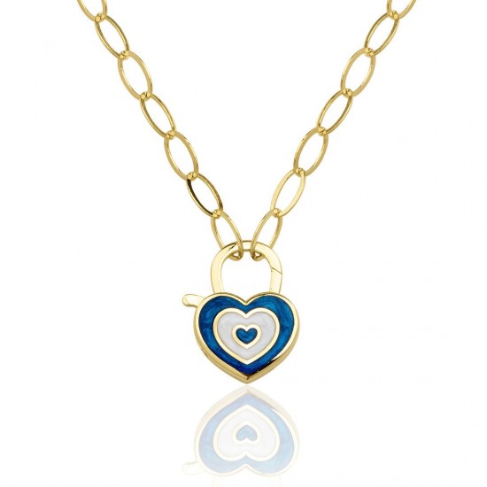 Kalp Nazar Kolye Ucu Zincir Kolye ZKU073