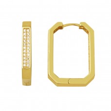 Köşeli 14 Ayar Altın Halka Küpe KP088