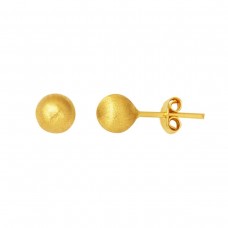 Kumlu 14 Ayar Altın Top Küpe KP123
