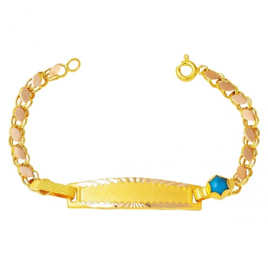 Pullu Zincirli 14 Ayar Altın Çocuk Künyesi KUN08