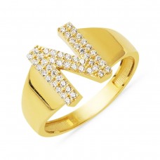 14 Ayar Altın N Harf Yüzük YZK424