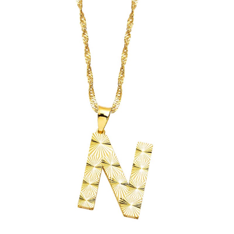 Üç Boyutlu N Harf Kolye KLY1984 Üç Boyutlu N Harf Kolye KLY1984