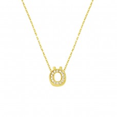 Taşlı Ö Harfi Minimal Kolye KLY2006