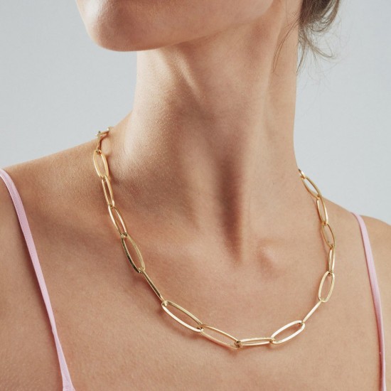 Oval Ataş Zincir Kolye ZKU104