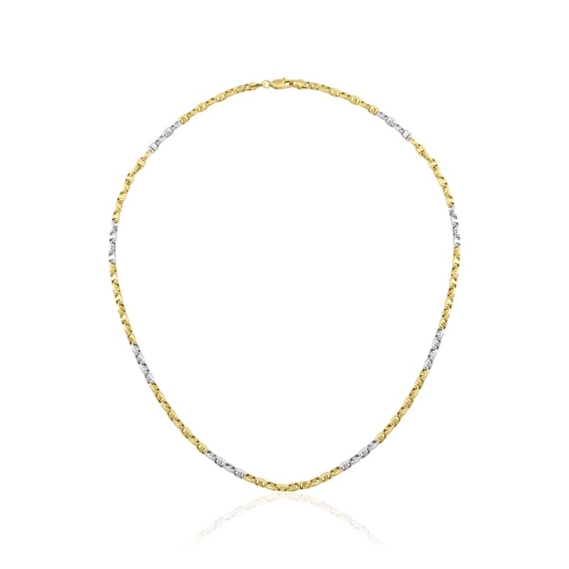 Oval Barlı Yeşil Beyaz Zincir Kolye ZKU105 Oval Barlı Yeşil Beyaz Zincir Kolye ZKU105