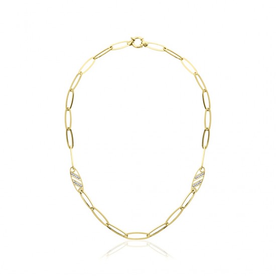 Oval Ataş Toplu Zincir Kolye ZKU103 Oval Ataş Toplu Zincir Kolye ZKU103