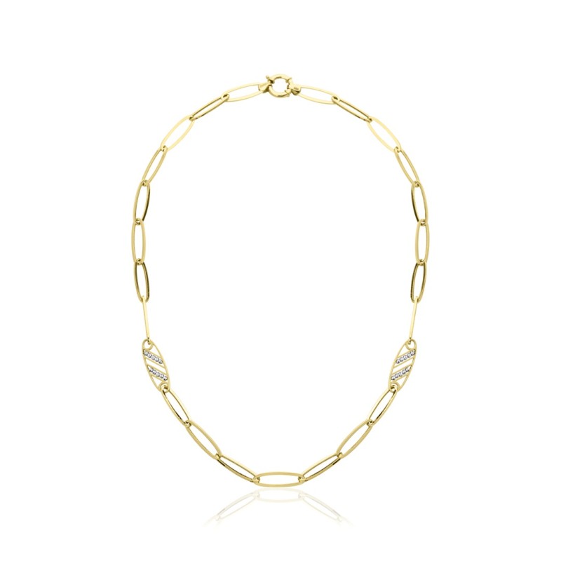 Oval Ataş Toplu Zincir Kolye ZKU103 Oval Ataş Toplu Zincir Kolye ZKU103