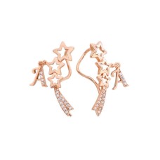 Biela Harfli Gümüş Küpe GMS544