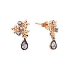 Elmas Montür Çiçek Gümüş Küpe GMS571