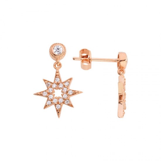 Kutup Yıldızı  Gümüş Küpe  GMS599