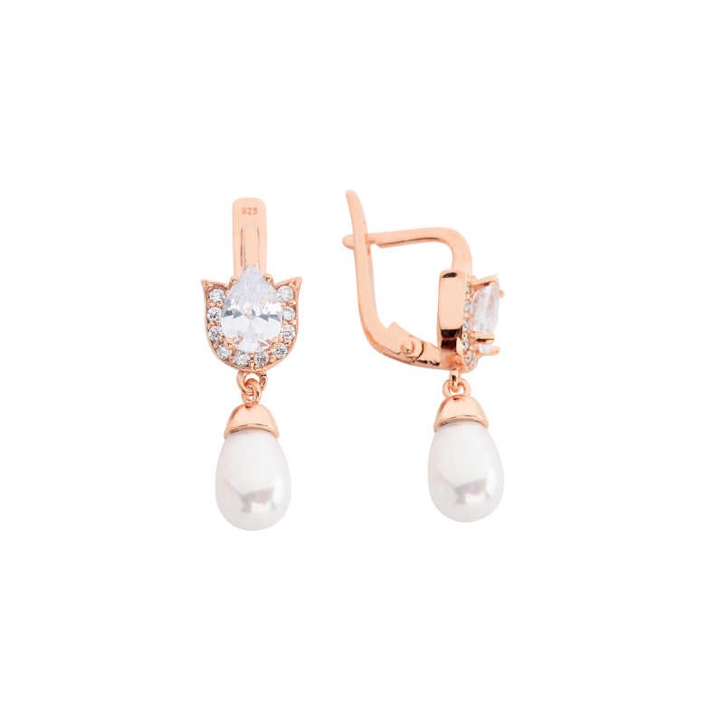 Lale Motif Drop Gümüş Küpe GMS601 Lale Motif Drop Gümüş Küpe GMS601