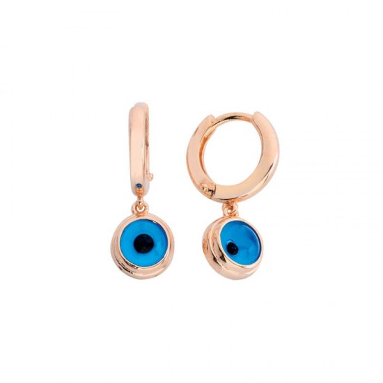 Nazar Boncuğu Halka Gümüş Küpe  GMS626