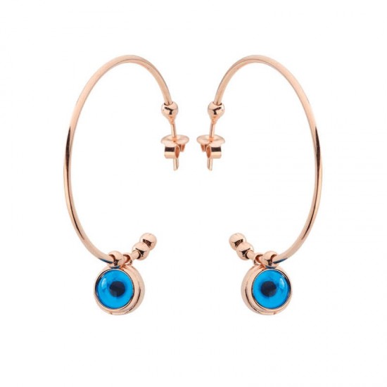 Nazar Boncuklu Halka Gümüş Küpe GMS622 Nazar Boncuklu Halka Gümüş Küpe GMS622