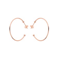 Orta Boy Yarım Halka Gümüş Küpe  GMS628