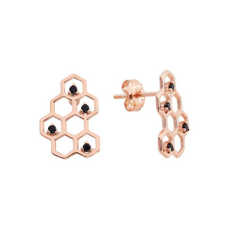 Petek Gümüş Küpe GMS630 Petek Gümüş Küpe GMS630