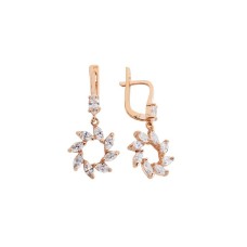 Rüzgar Gülü Gümüş Küpe  GMS638