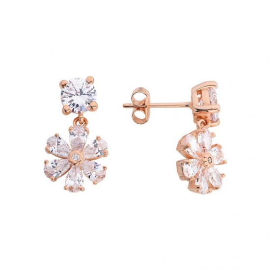 Sallantı Çiçek Gümüş Küpe  GMS639