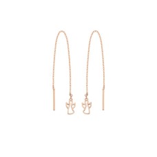 Sallantılı Zincirli Melek Gümüş Küpe  GMS665