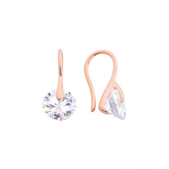 Sıkıştırma Taşlı Gümüş Küpe  GMS673