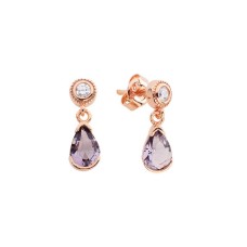 Sıvama Damla Taşlı Gümüş Küpe  GMS678