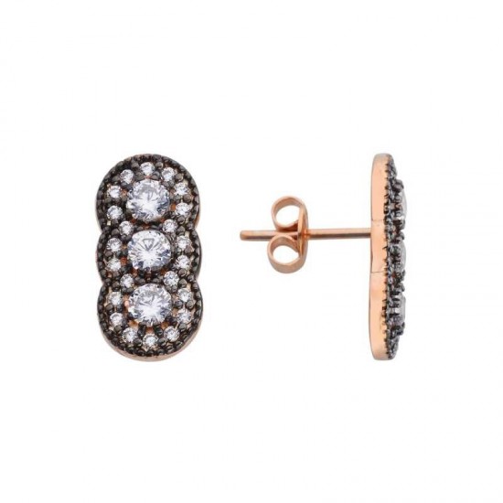 Üçtaş Elmas Montür Gümüş Küpe GMS705 Üçtaş Elmas Montür Gümüş Küpe GMS705