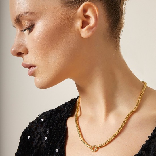 Popcorn İtalyan Zincir Kolye ZKU113 Popcorn İtalyan Zincir Kolye ZKU113