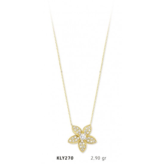 14 Ayar Altın Çiçek Kolye KLY270 14 Ayar Altın Çiçek Kolye KLY270