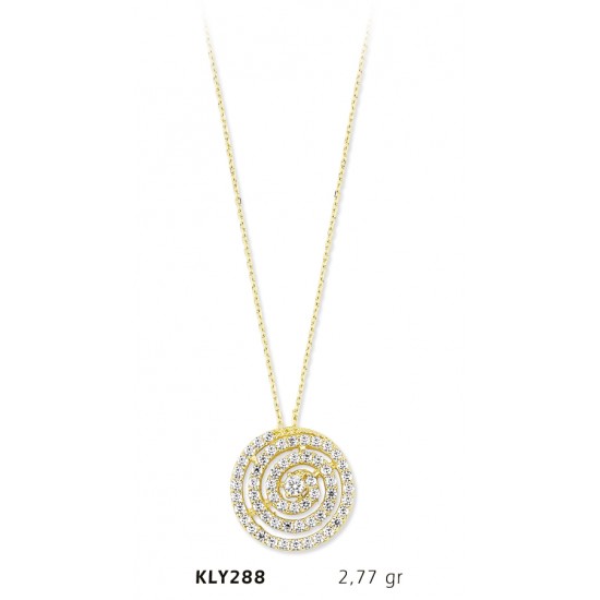14 Ayar Altın Daire Kolye KLY288