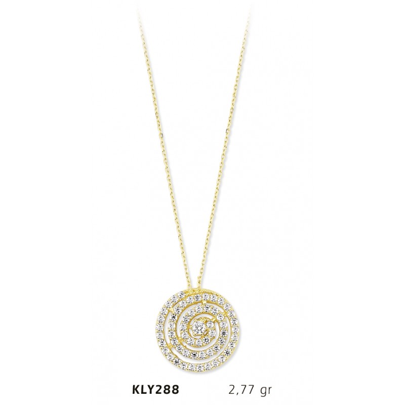 14 Ayar Altın Daire Kolye KLY288