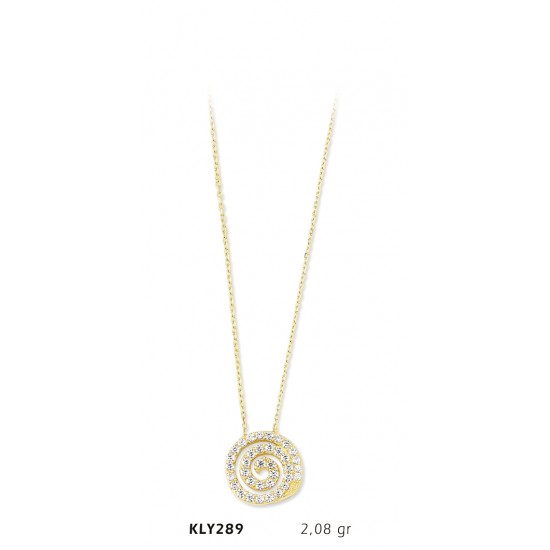 14 Ayar Altın Daire Kolye KLY289