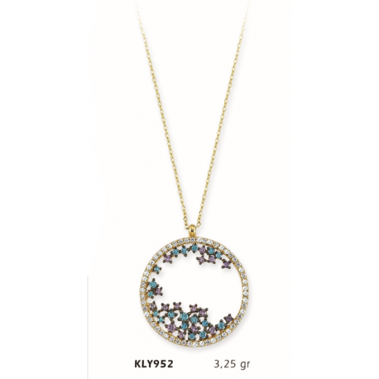 14 Ayar Altın Daire Kolye KLY952