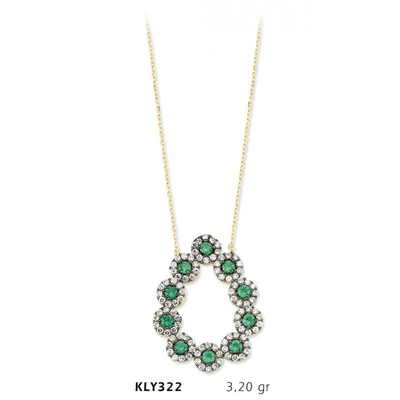 14 Ayar Altın Fantezi Damla Kolye KLY322