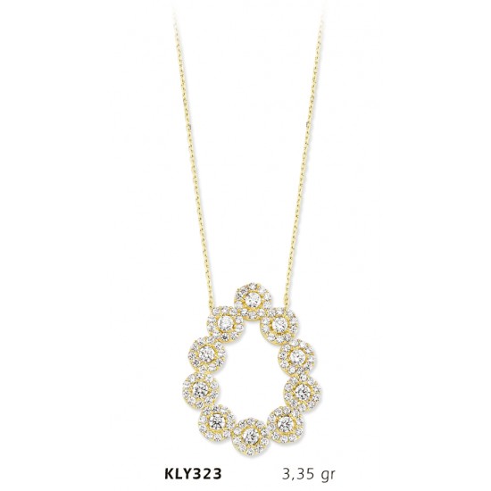 14 Ayar Altın Fantezi Damla Kolye KLY323