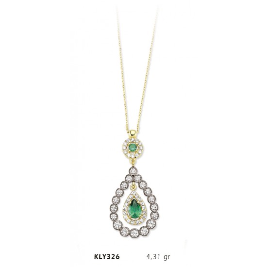 14 Ayar Altın Fantezi Damla Kolye KLY326 14 Ayar Altın Fantezi Damla Kolye KLY326