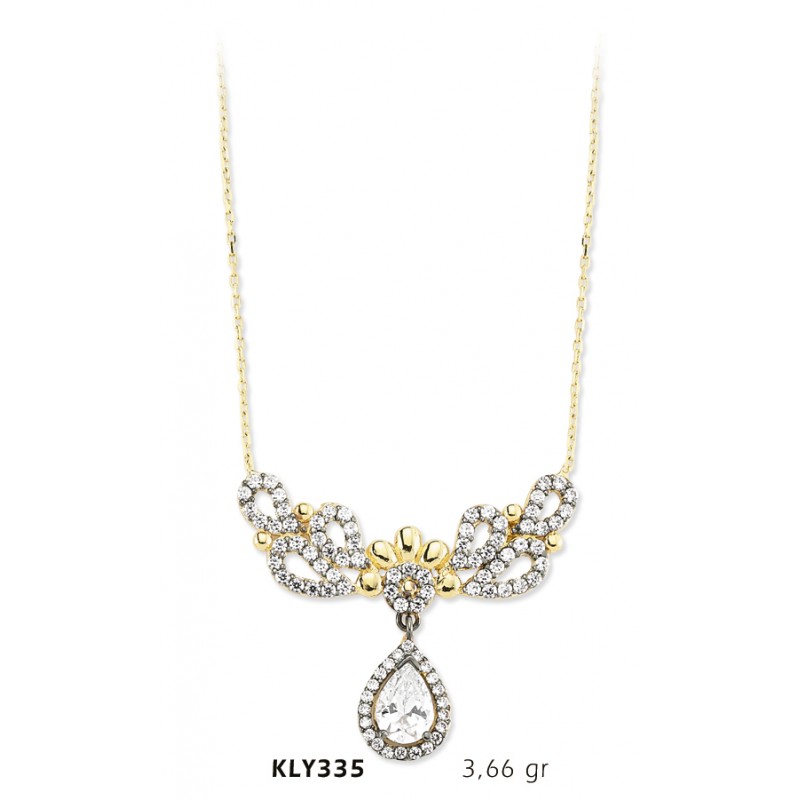 14 Ayar Altın Fantezi Taşlı Kolye KLY335