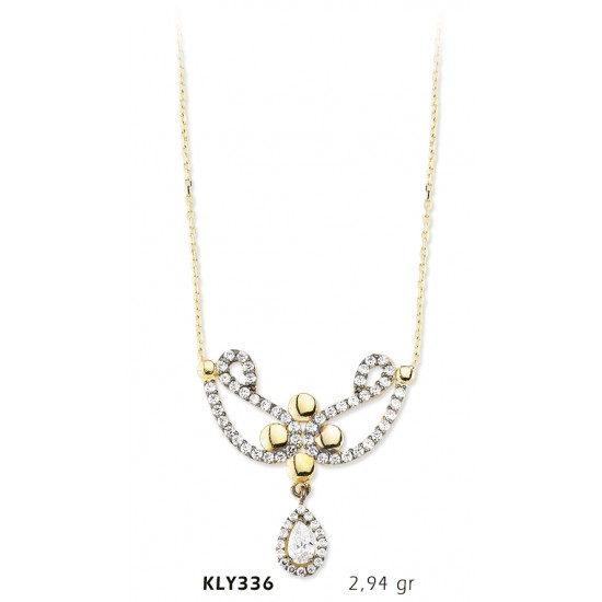14 Ayar Altın Fantezi Taşlı Kolye KLY336 14 Ayar Altın Fantezi Taşlı Kolye KLY336