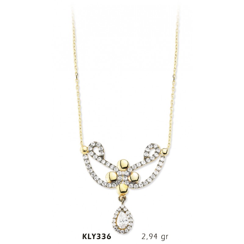 14 Ayar Altın Fantezi Taşlı Kolye KLY336