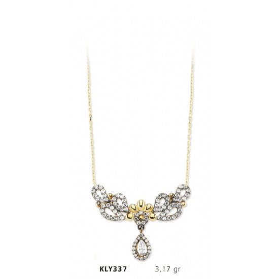 14 Ayar Altın Fantezi Taşlı Kolye KLY337 14 Ayar Altın Fantezi Taşlı Kolye KLY337